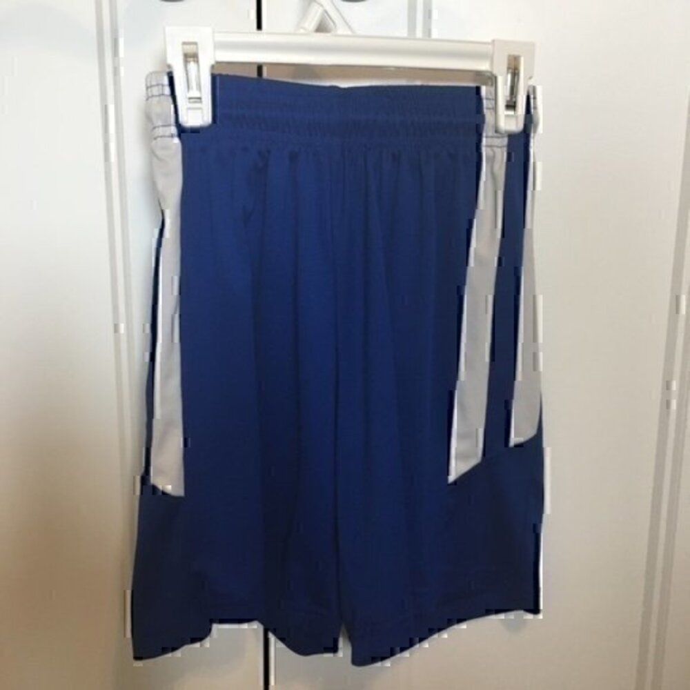 Royal blue and white boys size medium Champro Sports basketball shorts